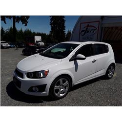 C4 --  2014 CHEV SONIC LT  , White , 156386  KM's
