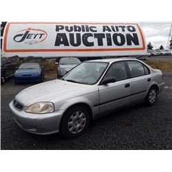 A12A --  1999 HONDA CIVIC LX SEDAN, GREY, 380,351 KMS