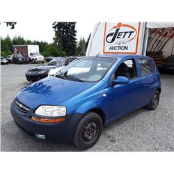 A12C --  2005 CHEV AVEO , Blue , 210571  KM's