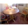 Image 3 : 3 PC WOOD KITCHEN ROUND TABLE SET