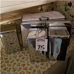 VINTAGE 1940'S-1950'S STAINLESS STEEL CANISTER SET