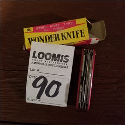 ANTIQUE POCKET KNIFE, UNUSED "WONDER KNIFE" SWISS ARMY TYPE IN ORIGINAL BOX