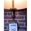 Image 4 : BUNDLE LOT: BRASS CANDLE HOLDERS / GREEN PRECIOUS STONE LAMP