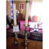 Image 2 : PAIR OF BRASS CANDLE HOLDER & CANDLES