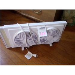 TWIN WINDOW FAN WITH SCREEN BY HOMEBASIX