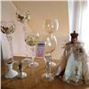 Image 1 : INFANT OF PRAGUE DOLL (1), GLASS STEMWARE (4), CANDLE HOLDERS (2)