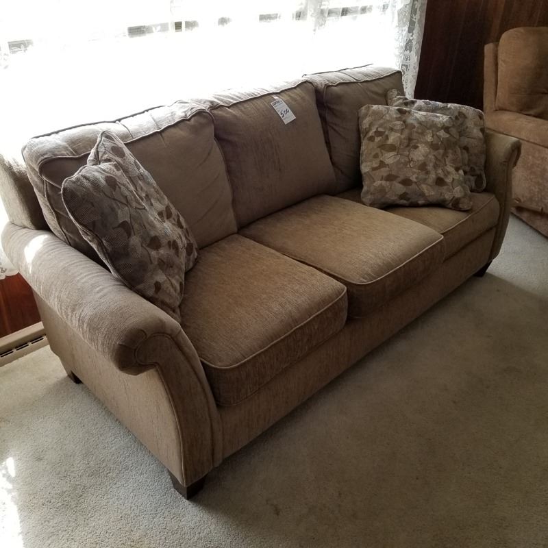 3 CUSHION BEIGE FABRIC LAZY BOY SOFA