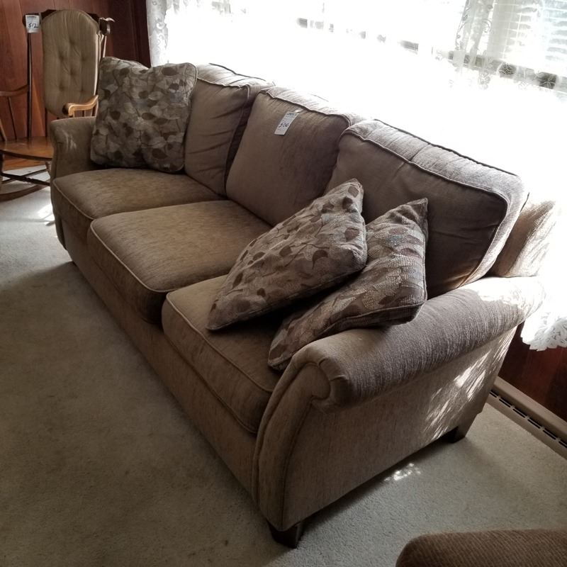 3 CUSHION BEIGE FABRIC LAZY BOY SOFA