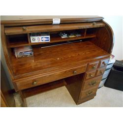 OAK ROLL TOP DESK