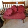 Image 1 : SMALL OAK SLAT BACK SETTEE