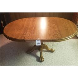 SOLID OAK CLAW FOOT TABLE