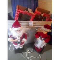 SANTA AND MRS CLAUSE LIGHT UP ELECTRIC DECORATION