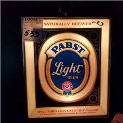 PABST LIGHT BEER LIGHTED SIGN