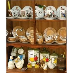 CONTENTS OF CUPBOARD WITH CANISTER SET