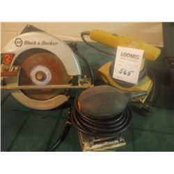 LOT OF 3 POWER TOOLS: BLACK & DECKER CIRCULAR SAW & SANDERS