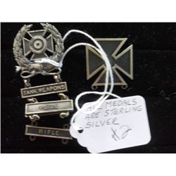 LOT OF STERLING SILVER MILITARY MEDALS, 3 PCS