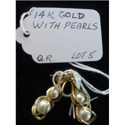 14K GOLD EARRINGS WITH PEARLS