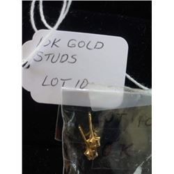 10K GOLD EARRINGS, SMALL STUDS