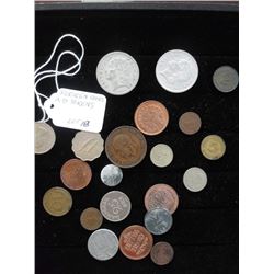 LOT OF MISC. FOREIGN COINS AND TOKENS