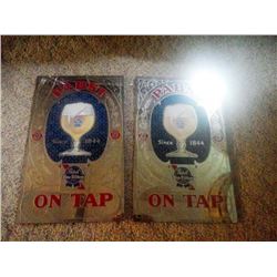 2 X PABST BLUE RIBBON MIRROR / SIGNS
