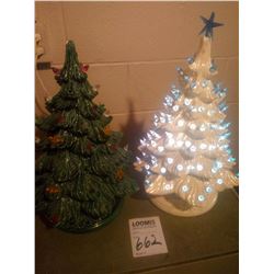 VINTAGE CERAMIC (2) CHRISTMAS TREES