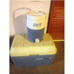 BUNDLE LOT: KABOB WHEEL COOKER / COLEMAN COOLER AND THERMOS