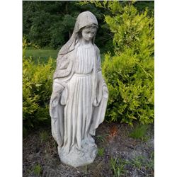 CEMENT MOTHER MARY & CHILD ON BENCH (LOT )