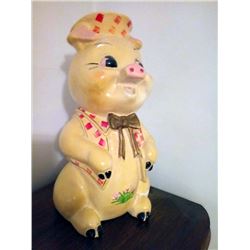 Vintage Large Pig Bank / Signed
