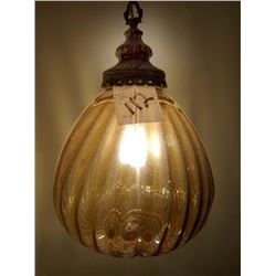 MID CENTURY VINTAGE BLOWN GLASS HANGING LAMP