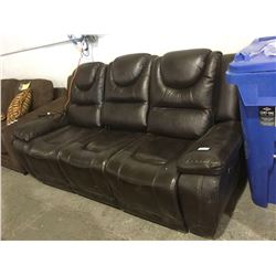 Brown Leather Power Reclining Sofa