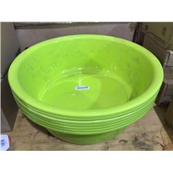 Green Round Plastic Wash Basins Lot of 7