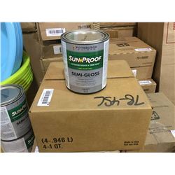 PPG Sun-Proof Exterior House and Trim Paint Semi-Gloss Super White (4 x 945mL)