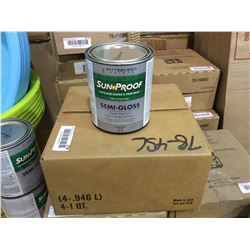 PPG Sun-Proof Exterior House and Trim Paint Semi-Gloss Super White (4 x 945mL)