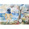 Image 1 : David Burliuk Ukrainian Futurist Gouache on Paper
