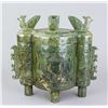 Image 1 : Chinese Archaistic Green Hardstone Censer w/ Cover