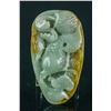 Image 1 : Burma Green & Russet Jadeite Carved Fish Toggle