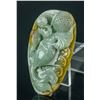 Image 2 : Burma Green & Russet Jadeite Carved Fish Toggle