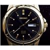 Image 4 : Seiko Solar Black Dial Gold Toned Watch RV$285