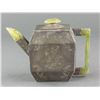 Image 1 : Chinese Copper Teapot w/ Green Stone Handle Cover