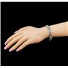 Image 4 : 2.84 ctw Emerald and Diamond Bracelet - 14KT White Gold