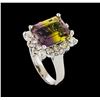 Image 4 : 4.48 ctw Ametrine and Diamond Ring - 14KT White Gold