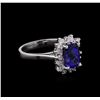 Image 1 : 1.91 ctw Tanzanite and Diamond Ring - 14KT White Gold