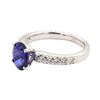 Image 1 : 1.41 ctw Sapphire and Diamond Ring - 14KT White Gold