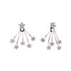 Image 1 : 0.20 ctw Diamond Star Motif Stud Earrings and Earring Jackets - 14KT White Gold