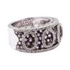 Image 1 : 2.35 ctw Pink Sapphire And Diamond Band - 18KT White Gold