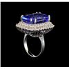 Image 4 : GIA Cert 21.48 ctw Tanzanite and Diamond Ring - 14KT White Gold
