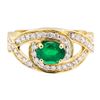 Image 2 : 1.35 ctw Emerald And Diamond Ring - 14KT Yellow Gold