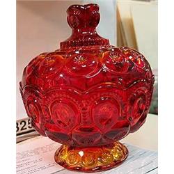 Nice Moon and Star Amberina covered Candy Dish st