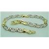 Image 1 : 14kt two-tone fancy link bracelet 8" 22.0gr