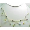 Image 1 : Lady's necklace with multi-colored stones and dia
